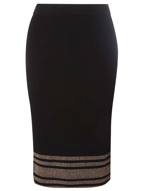 Black Sparkle Stripe Skirt